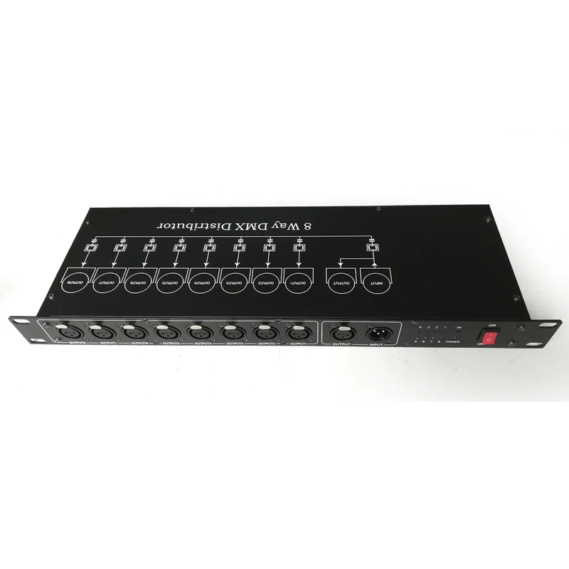 

Hot sale 8 way DMX512 signal amplifier stage light DMX512 amplifier DMX signal distributor stage lighting