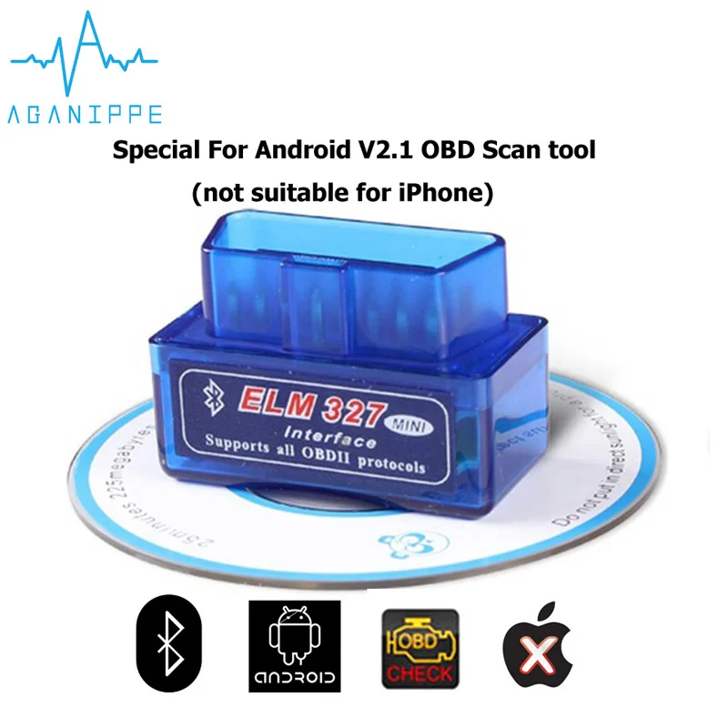 ELM327 V2.1 OBD 2 считыватель кодов диагностический сканер для автомобилей инструмент сканирования Bluetooth ELM 327 OBD2 сканер Поддержка 7 OBDII протоколов