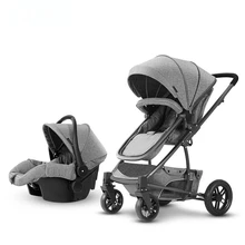 3 в 1 детская коляска для новорожденных с пейзажной корзиной, сидящая и Лежащая зимняя летняя портативная коляска двойного назначения