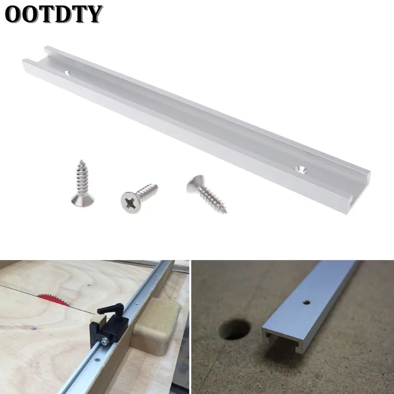 

OOTDTY Aluminium Alloy T-track Woodworking T-slot Miter Track Jig Fixture Router Table