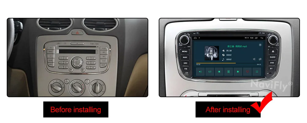 Flash Deal NaviFly 2 Din Android 9.1 AutoRadio GPS navigation for FORD/Focus/S-MAX/Mondeo/C-MAX/Galaxy 2G+32G 7808IC WIFI FM RDS USB MAP 6