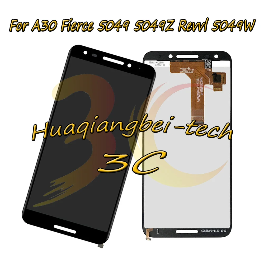 5 ''Новый черный для Alcatel A30 Fierce 5049 5049Z Revvl W Полный ЖК-дисплей + сенсорный экран