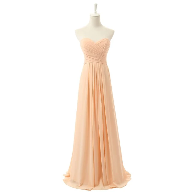 Pastel Peach Bridesmaid Dresses