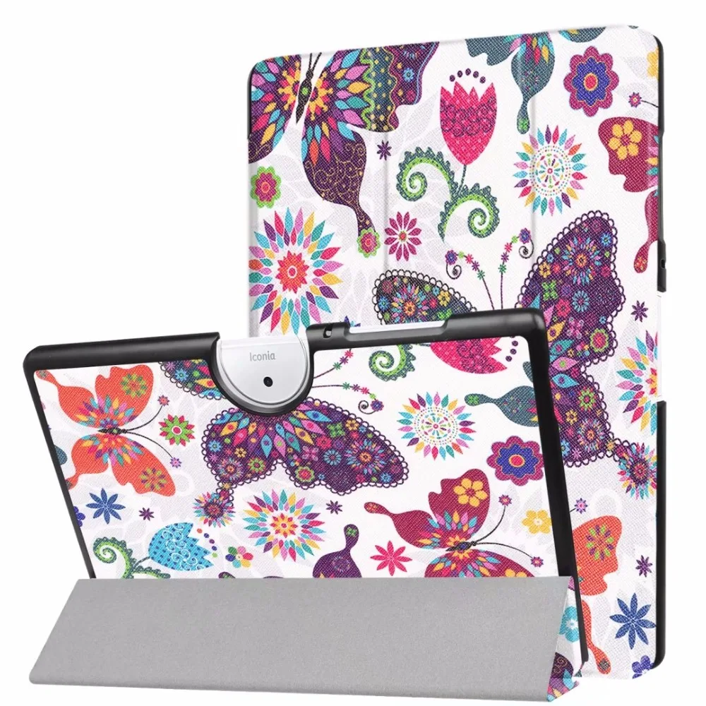 

For Acer Iconia One 10 B3-A40 B3 A40 10.1" Tablet Screen Protector Skin 3-Folder Magnetic Stand PU Leather Sleeve Cover Case+pen