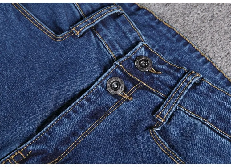 Новые поступления Белый Высокая талия для женщин женские джинсовые брюки корейский Тонкий приталенные Стрейчевые штаны брюки для девочек джинсовые штаны мотобрюки