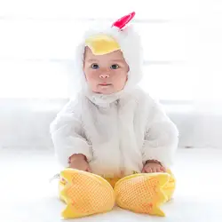 Детский комбинезон для косплея с животными, белая Цыпленок, цельная шапка, комплект из 3 предметов, детский Сказочный карнавальный костюм