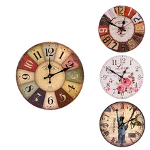 Reloj de pared Retro silencioso artístico 30 cm redondo Reloj de pared silencioso relojes Vintage europeo antiguo hogar Decoración Reloj de pared regalo