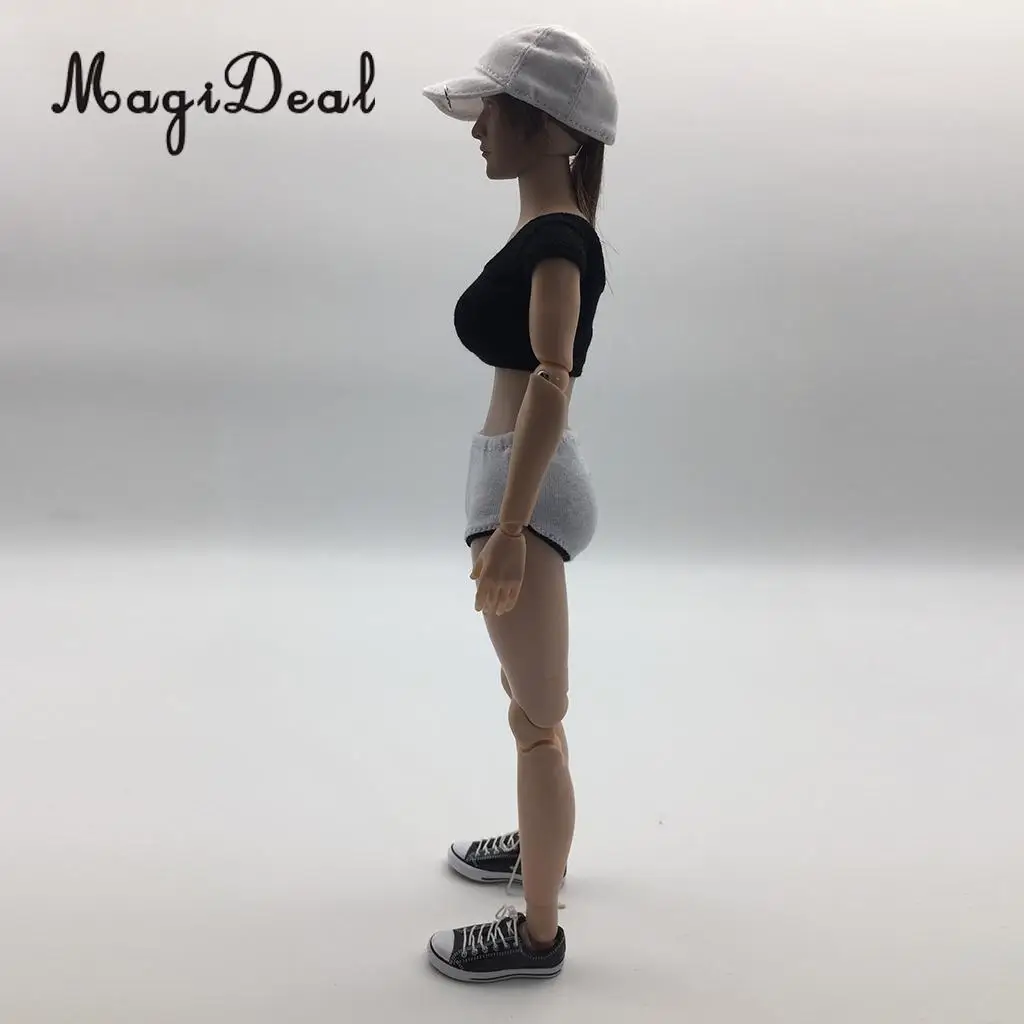 MagiDeal 1/6 Scale Female Women Sport Pants Suit Shirt for 12 Inch Action Figures Collectible Doll Toy DIY Accessories