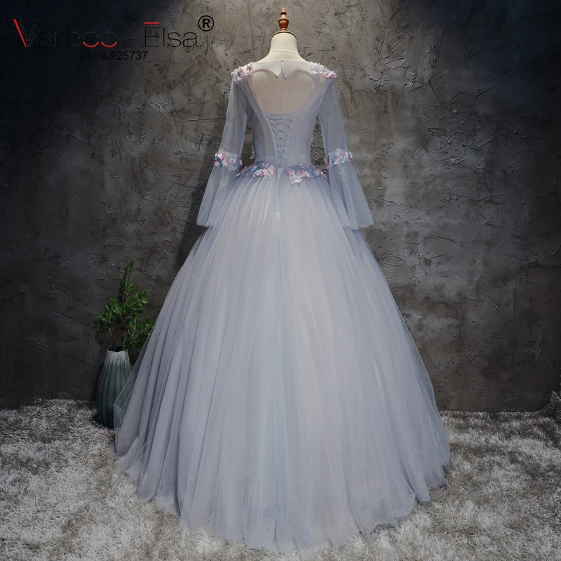 VARBOO_ELSA 2018 сексуальные перспективные Вечерние платья из серебристого тюля 3D