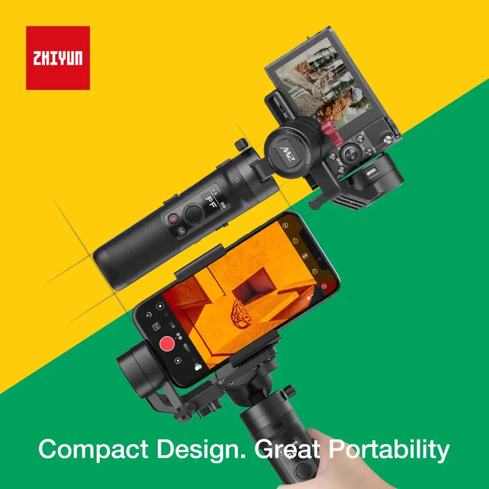  Zhiyun Crane-M2 3-Axis Handheld Gimbal Stabilizerfor Mirrorless Cameras Smart Phone Action CamQuick