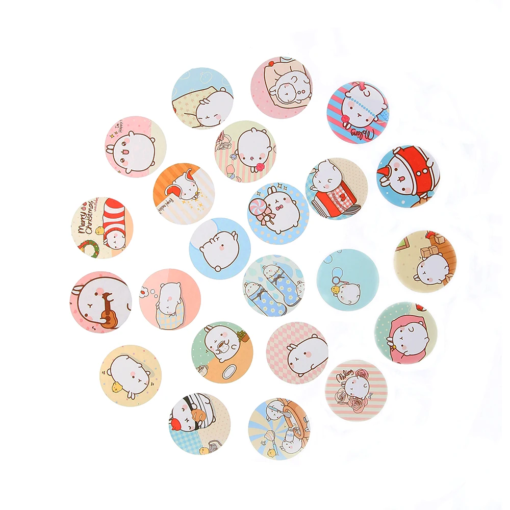 

46 pcs/ box New Fashion Kawaii Stationery Sticker Molang Rabbit Mini Paper Sticker Decoration DIY diary Scrapbooking Seal