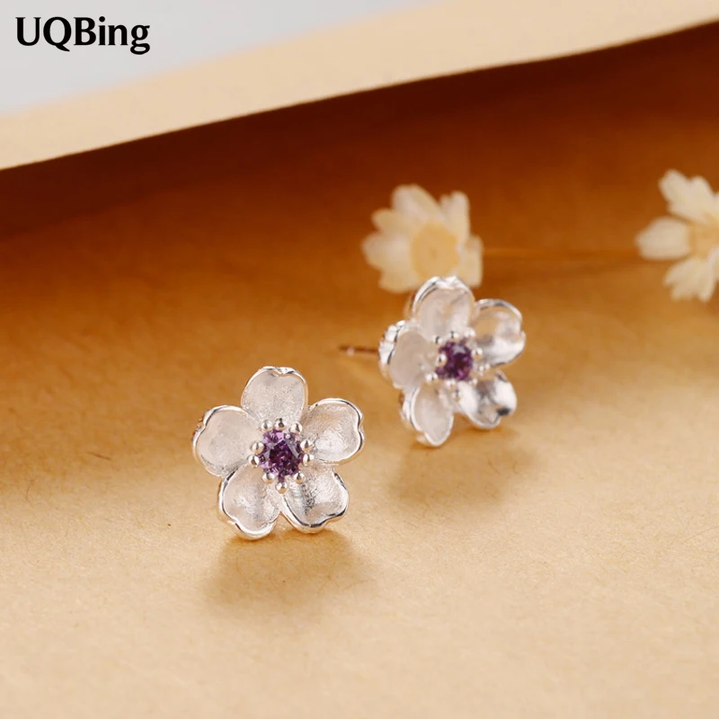 Серьги-гвоздики в форме цветка, модные серьги-гвоздики из стерлингового серебра 925 пробы, ювелирные изделия, серьги-гвоздики, модные ювелирные изделия, Прямая