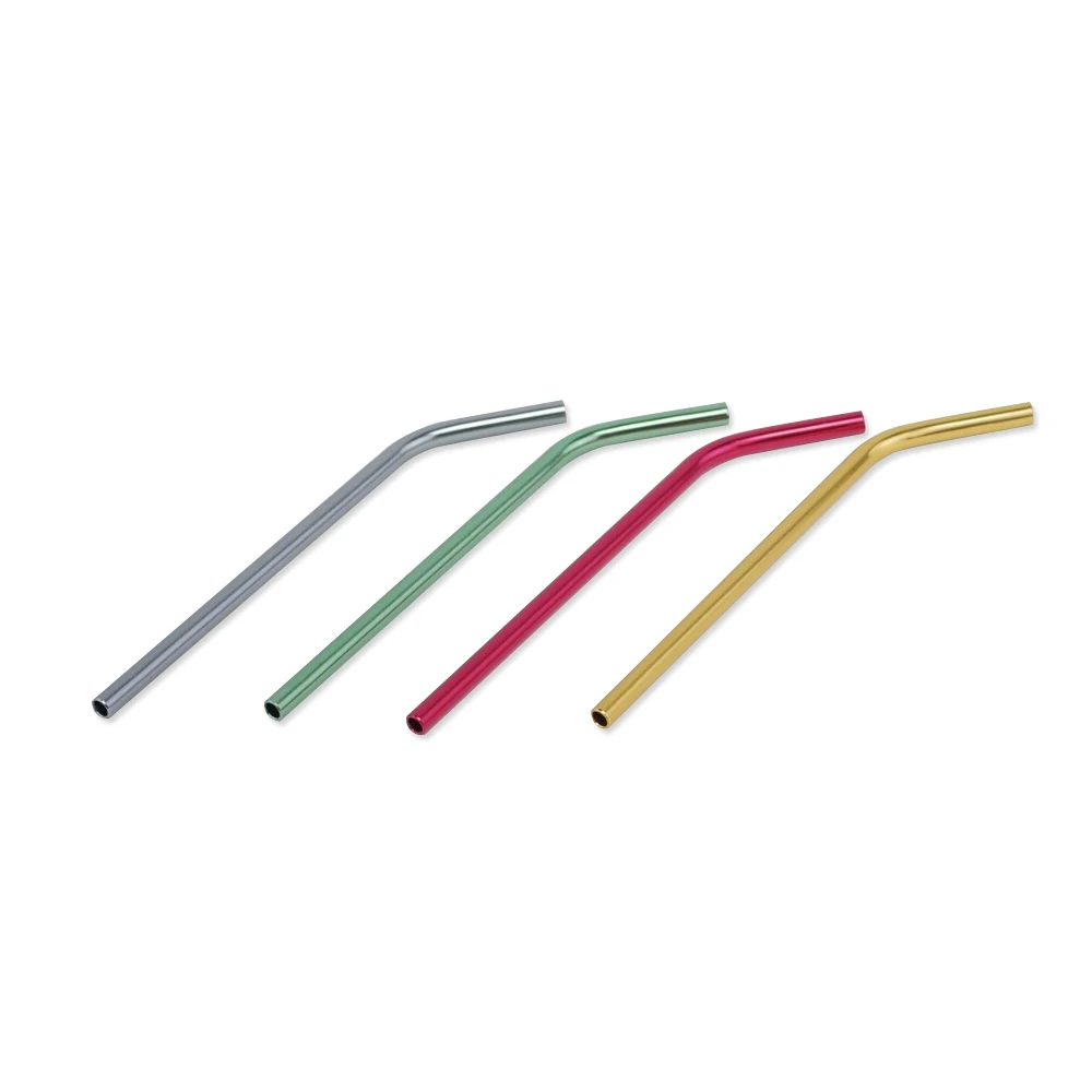 

WOWSHINE new mixed color aluminum bent drinking straws 25pcs/lot food grade juicy straws 8mm*215mm mixed colors