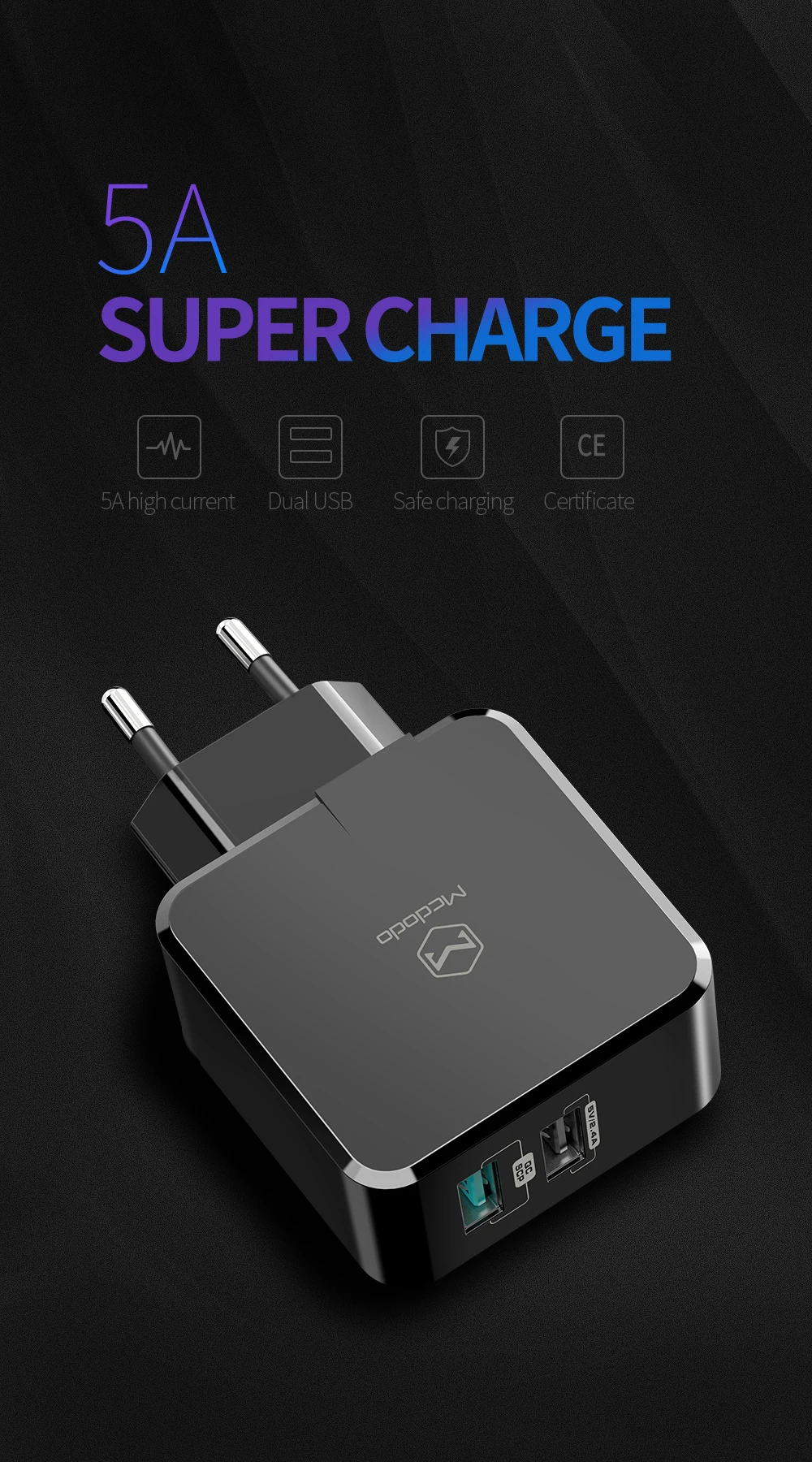 ЕС/Великобритания адаптер USB зарядное устройство 5A супер быстрая зарядка для HUAWEI mate 20 pro P20 Honor 10 зарядное устройство мобильного телефона для iPhone samsung S9