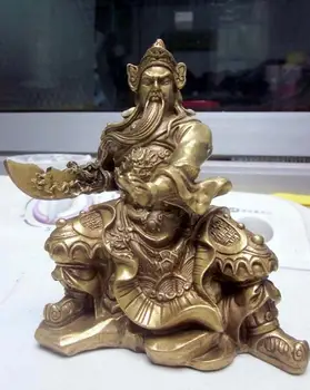

Chinese Brass Copper Warrior God GuanYu Statue