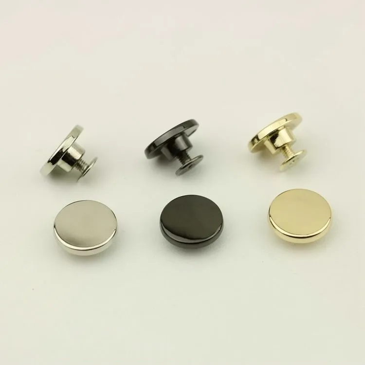 

10Sets 15mm Round Rivet Nails Screw Bag Hardware Handbag Decorative Studs Button Metal Buckles Snap Hook DIY Leather Craft