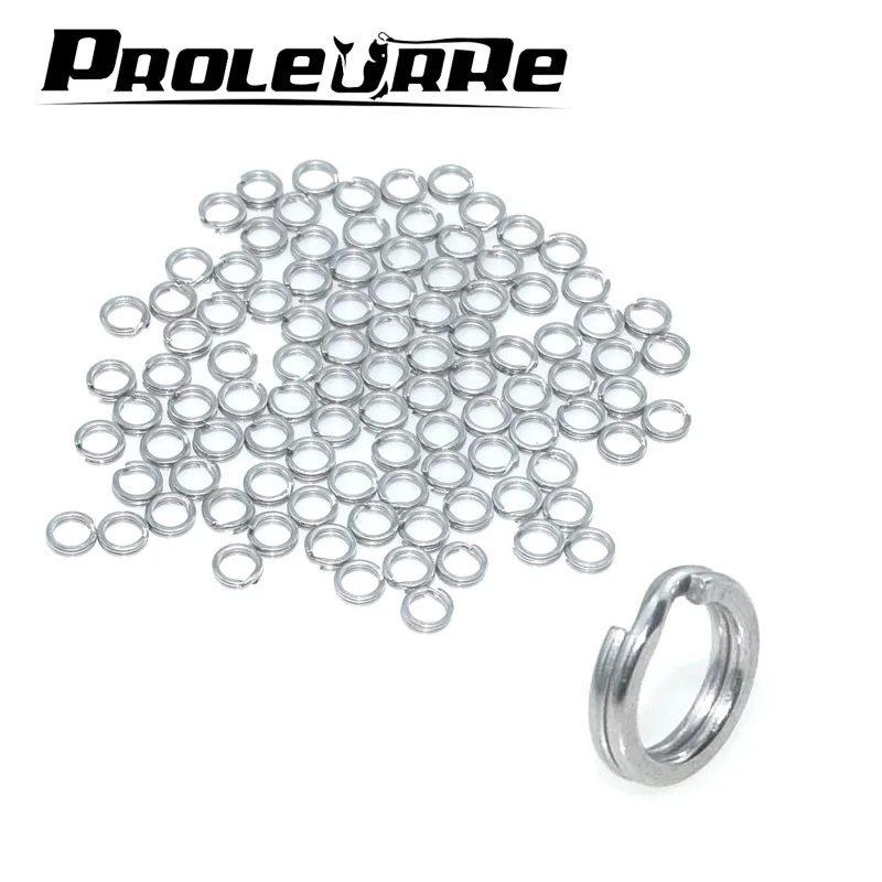 

100pcs Fishing Split Lure Solid Rings for Crank Hard Bait Stainless Steel 1#-4# Double Loop Open Carp Tool Fishing Accessories