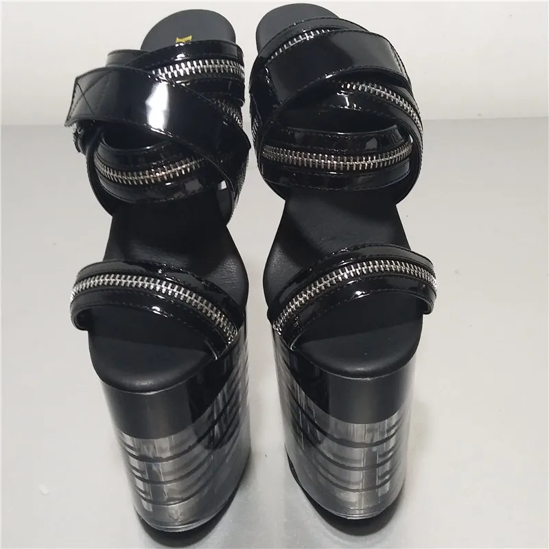 20cm super high heart with runway looks sandals, super high heels pole dance performance of the lacquer that bake Dance Shoes