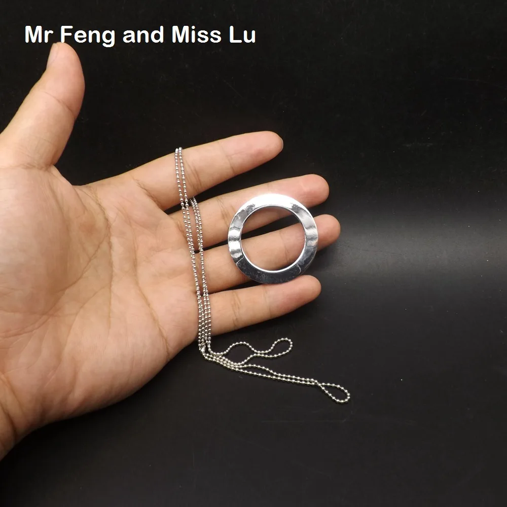 40 Mm With Diamond Ring And Chain Closeup Magic Trick Props Close Up