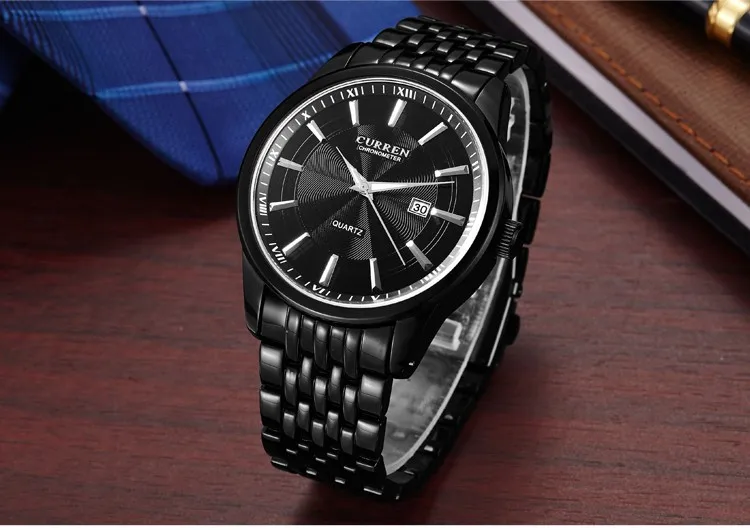 CURREN новые часы модные простые Стильные календарь повседневные деловые мужские наручные часы полностью Стальные кварцевые мужские часы водонепроницаемые часы