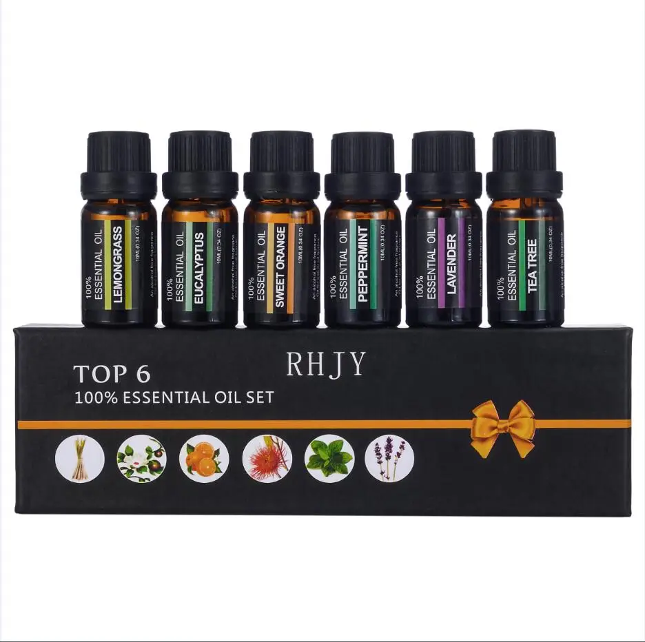 6pcs 10ml 6 шт. 10 мл водорастворимый цветок фрукты увлажнитель воздуха с ароматизацией аромат лампа освежитель воздуха ароматерапия снять стресс TSLM1 - Цвет: 6pcs 10ml