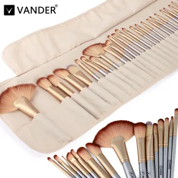 

Vanderlife Pro Soft Champagne Gold 32pcs Makeup Brushes Set Beauty Cosmetic Make Up Tools Powder Eyeshadow Blush Blending w/Bag