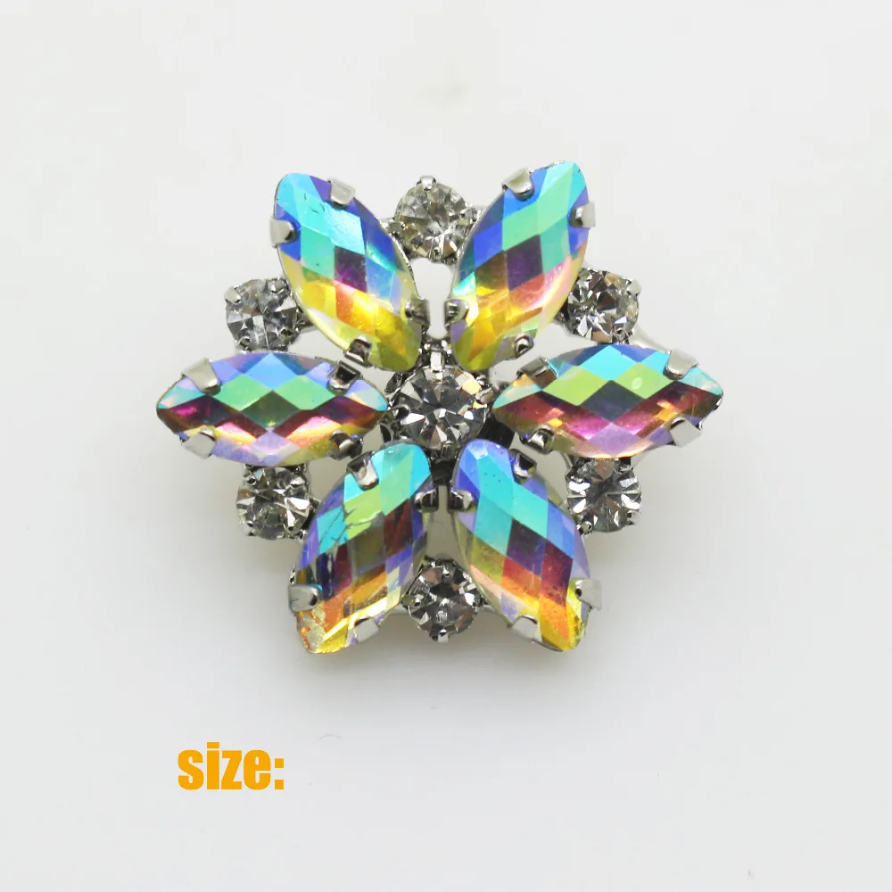 

25mm 10pcs Fashion new AB color acrylic Rhinestone button/drill button,Clear Rhinestone Sewing Button.