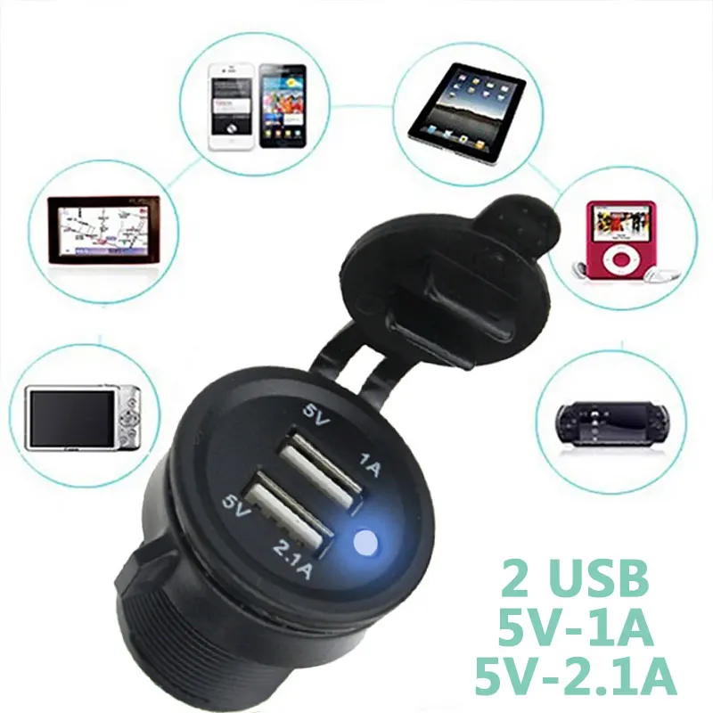 

5V Swivel Car Adapter Power-Taking Refitting Car Charger Pratical Scooter Car USB Charger