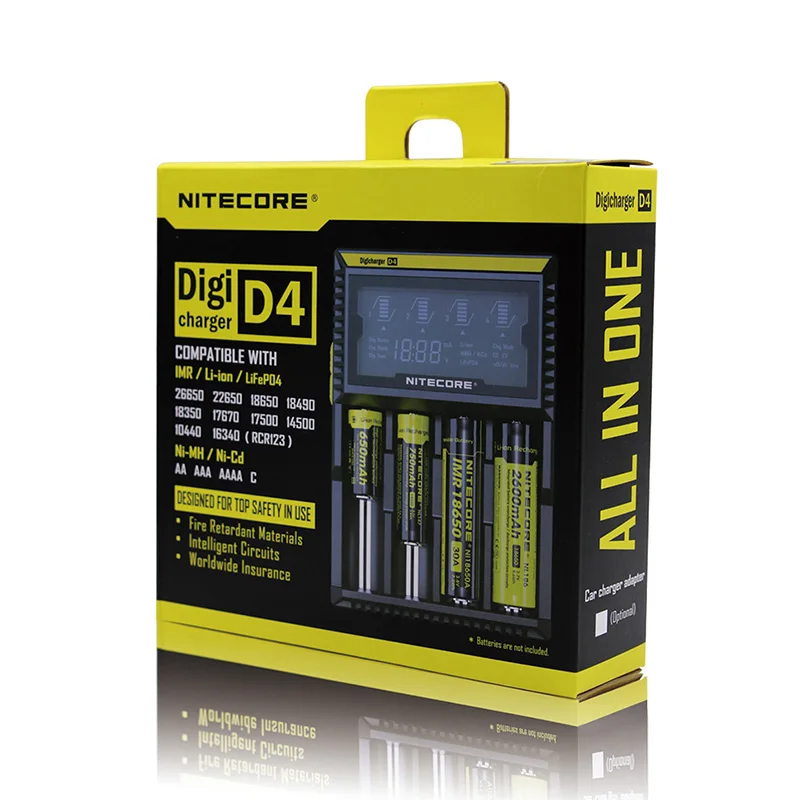 Nitecore D4 Digi Зарядное устройство ЖК-дисплей интеллигентая(ый) схема глобального страхования Li-Ion 18650 14500 16340 26650 Зарядное устройство Батарея - Цвет: D4