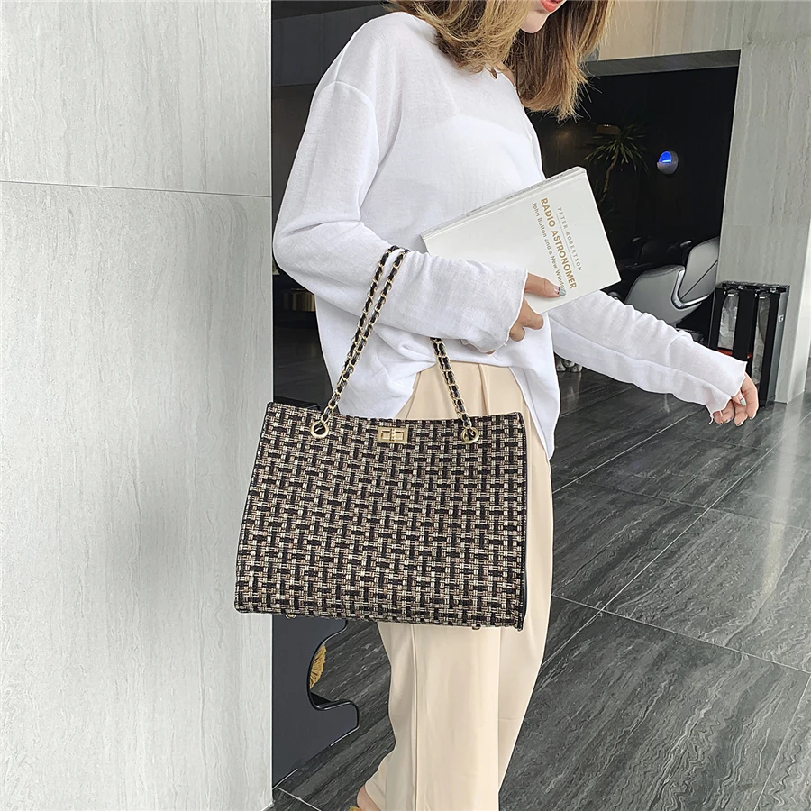 Luxury Designer Pu Leather Chain Women Shoulder Bag High Quality Large Capacity Ladies Crossbody Bags For Women Messenger Bags