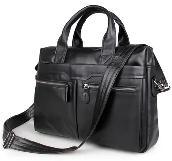 

Casual Leather bag first layer of leather men bag handbag shoulder Messenger business briefcase 15inch lapot bag