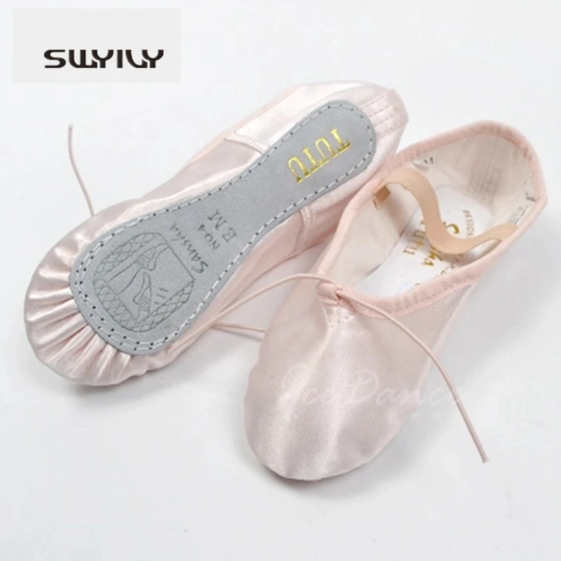 SWYIVY Women Ballet Dance Shoes Soft Sole Silk Dance Sneakers For Women 2018 New Slip-on Gymnastics Shoes Women Light