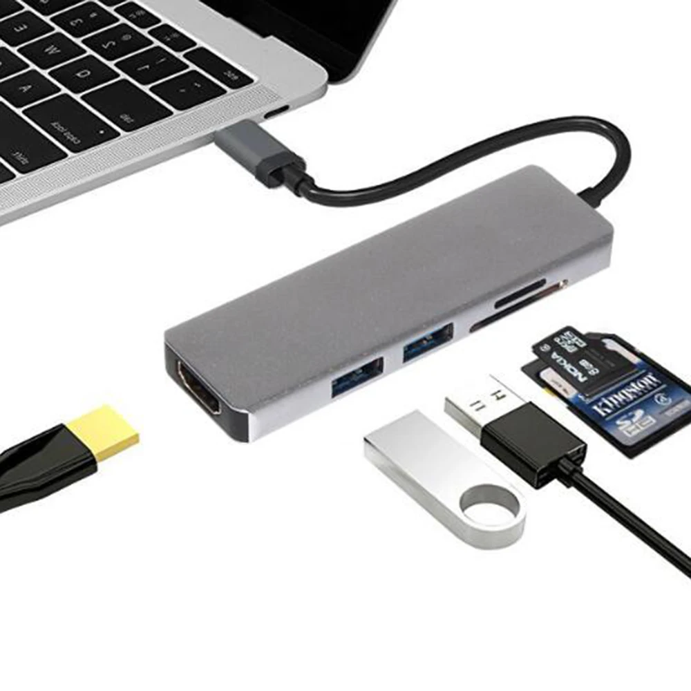 

Type C To HDMI/Card Reader/charger Gigabit Ethernet Multi-function Multiport Adapter Type-C Extender Dock Station AD.SL.TC104H
