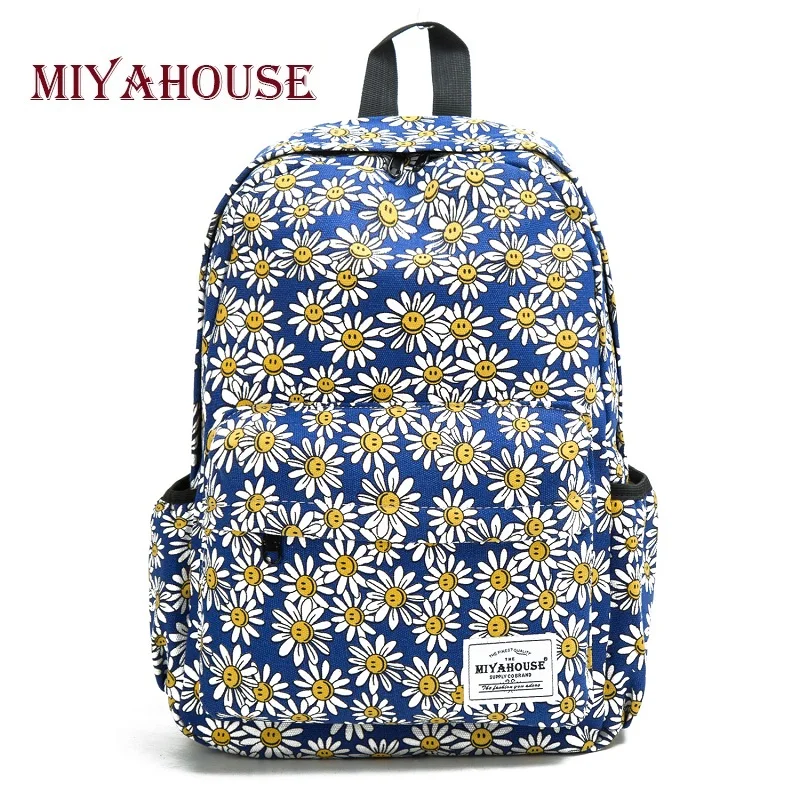 

Miyahouse Preppy Style Female Backpacks Sunflower Print Travel Rucksack Women Canvas Bookbags For Girls School Backpacks