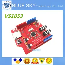 Free shipping! 5pcs/lot VS1053 MP3 recording module development board (on-board recording function) for arduino uno r3