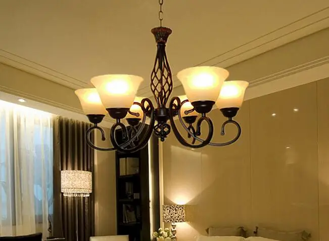 6HEAD american wrought iron pendant light living room lights Pendant Lights Pendant LAMP ZZP