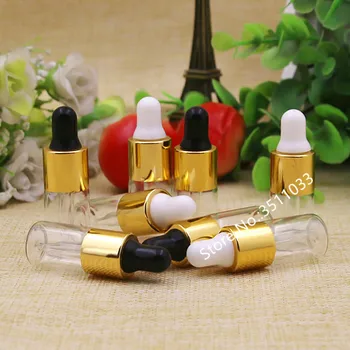 

100pcs Essence Oil Glass Bottle Dropper Pipette Clear Small Mini Glass Comestic Dropper Bottle Botella De Aceites 3ml 4ml