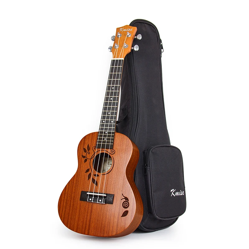 Kmise концертные Гавайские гитары укулеле с черным оттенком сатиновая Ukelele Uke Sapele 23 дюйма 18 ладов 4 струны Гавайская акустическая гитара с гиговой сумкой