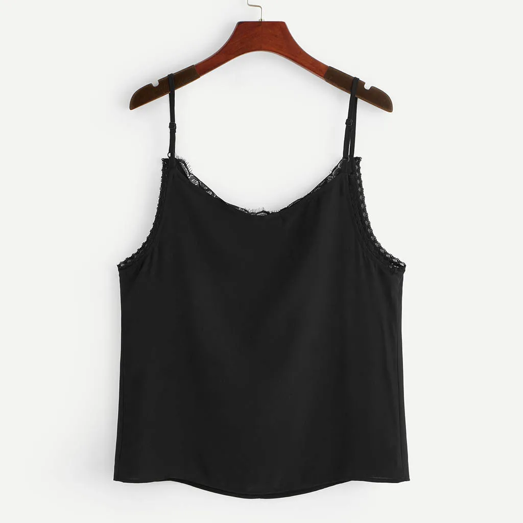 

Womens Strappy V Neck Blouse Tee Lace T Shirts Summer 2019 Sexy Vest Fashion Camisole Top Backless Sleeveless T-shirt C1
