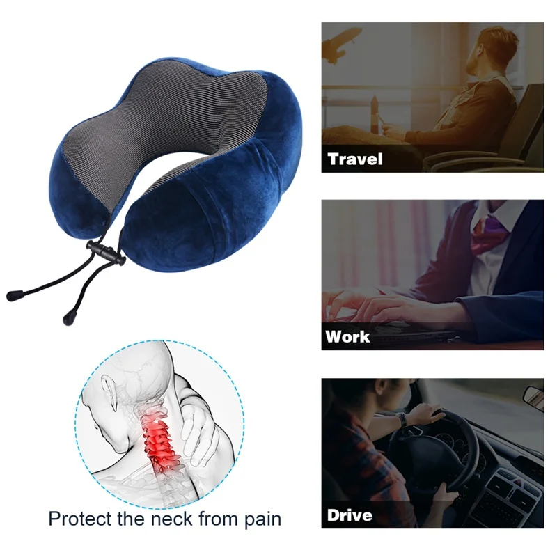 3PCs/Set U-Shape Neck Pillow Eye Mask Earplug Set Portable Airplane Travel Orthopedic Pillow Accessories Comfortable Pillows