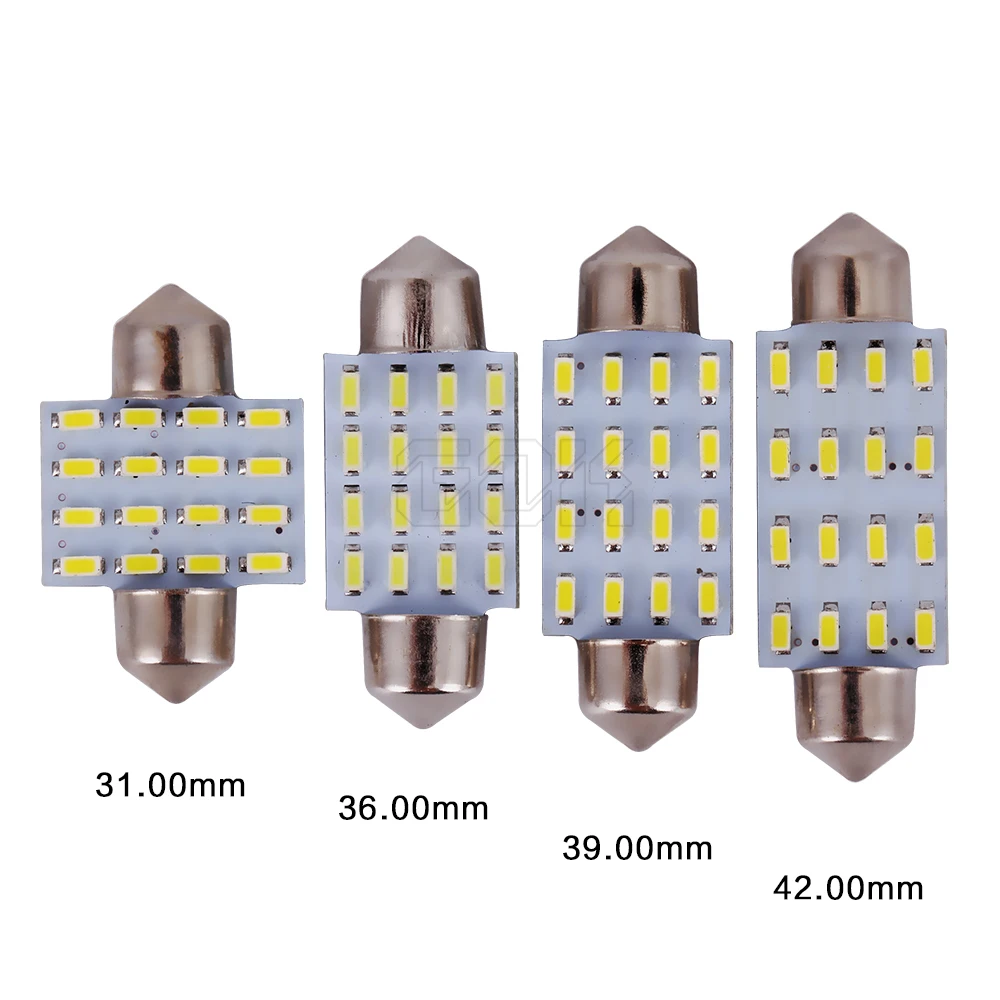 Горячая Распродажа 100 шт./лот гирлянда 16led 31 мм 36 мм 39 мм 42 мм 3014 led 16smd автомобильная светодиодная купольная гирлянда светодиодный светильник для интерьера авто крыша