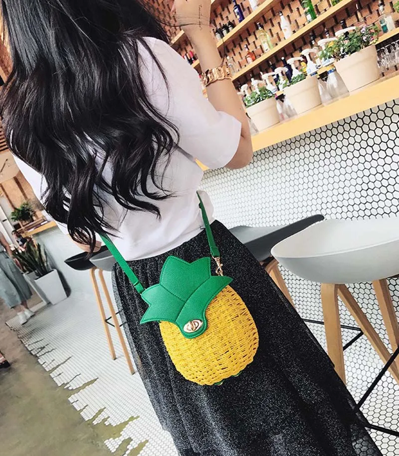 Women Pineapple Handbags Straw Weave Designer Female Shoulder Bags Ladies Fashion Clutches Tote Women Messenger Bag SS0319 (14)