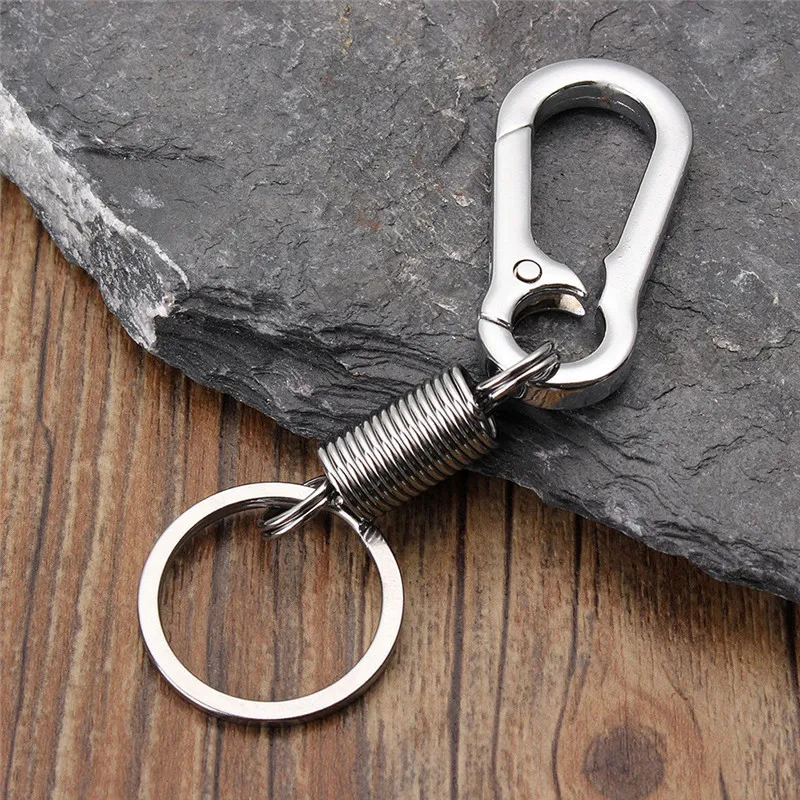 Simple Style Silver Color Lobster Clasp Clips Key Chain Tone Spring