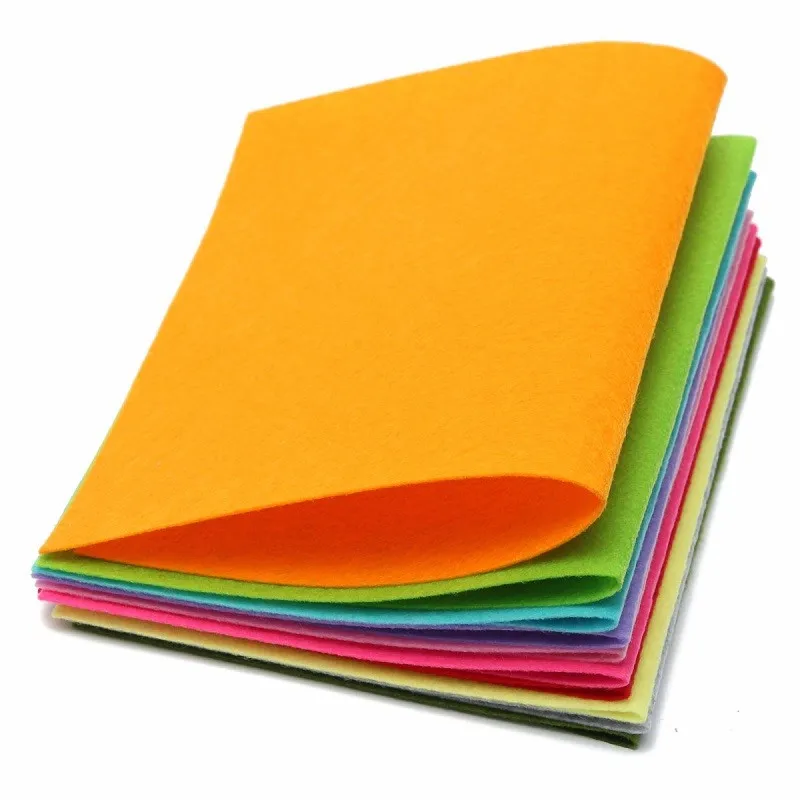 

10 Colors/set Non Woven Felt Fabric Sheets Fiber Thick Kids DIY Craft Assorted Fabric Square Embroidery Scrapbooking Craft