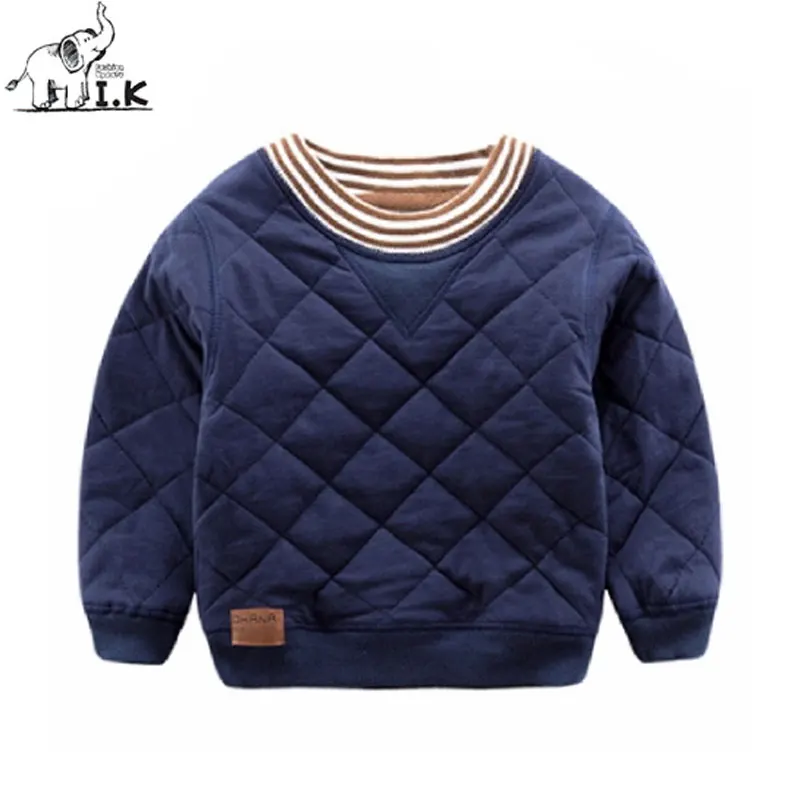 

I.K Boys Sweatershirts For Winter Solid Cotton Thick Warm Tops Children Baby Kids Long Sleeves Pullover Fashion Sweaters SH1031