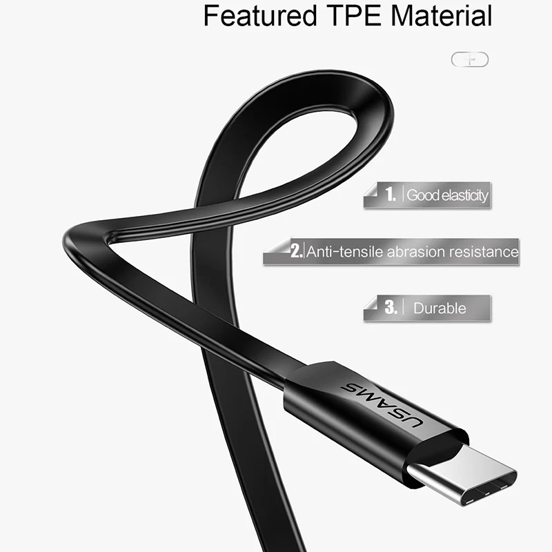 10 шт./партия USB кабель Type C usb USAMS для Samsung S9 s8 plus быстрой зарядки и передачи данных