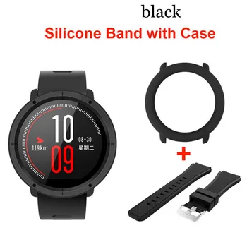 

Silicone Watch Band Strap With Slim Case for Xiaomi Huami Amazfit Pace/ Stratos Replacement Wrist bands Full Protective cases