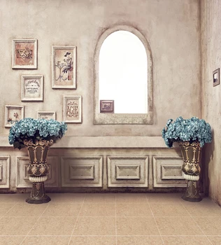 

5X7ft Modern indoor window drawing wedding photography backdrop Computer Printed flowers background for Photo studio