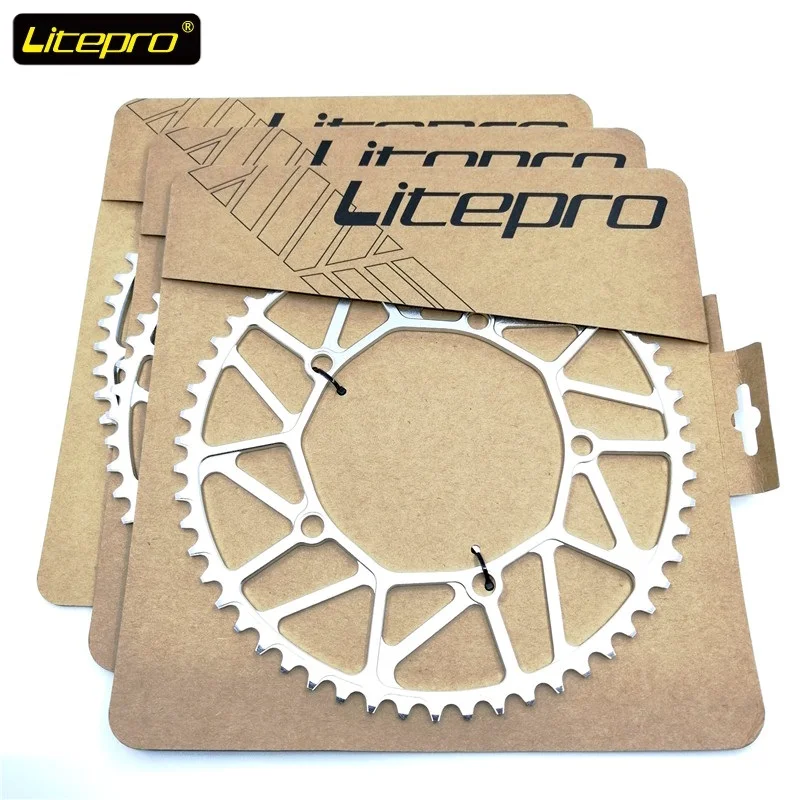 Litepro سلسلة عجلة 130BCD 48 T 50 T 52 T 54 T 56 T 58 T الجبهة قرص واحد سلسلة عجلة 8/9/10 السرعة للطي الدراجة الطريق دراجة أجزاء