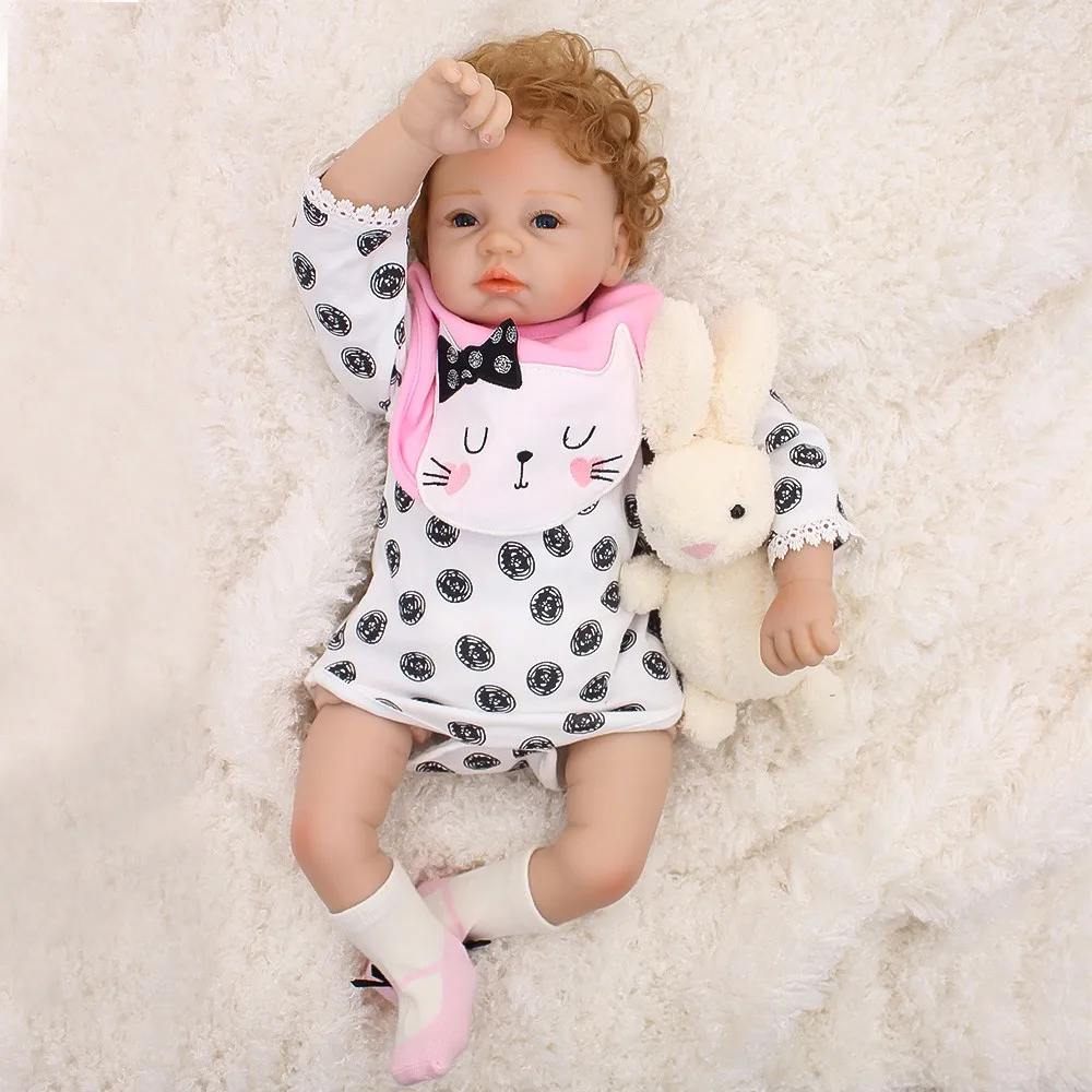 NPK 20 дюймов 53 см Силиконовые конечности Reborn Baby Doll Мягкий силикон Reborn Baby Dolls винил PP Хлопок Реалистичная кукла тело